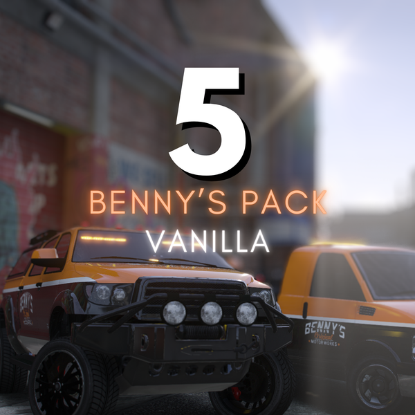 FiveM Ready Benny's Mechanics Tow Vanilla Pack | 5 Vehicles | Templates | GTA 5