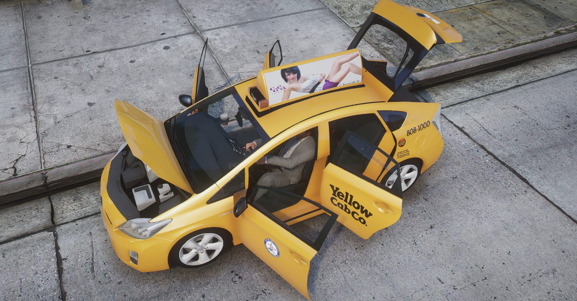 Toyota Prius TAXI | Abzeichen entfernt | Vorlage