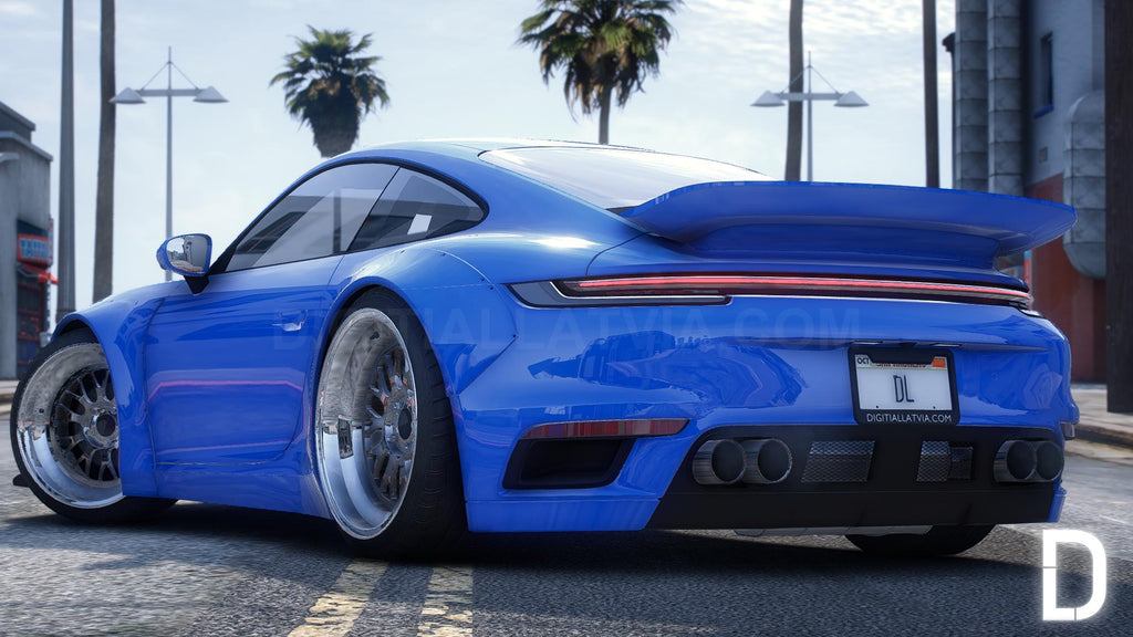 Porsche 911 (992) Turbo S Widebody Stanced | Debadged | Custom Sound | Template