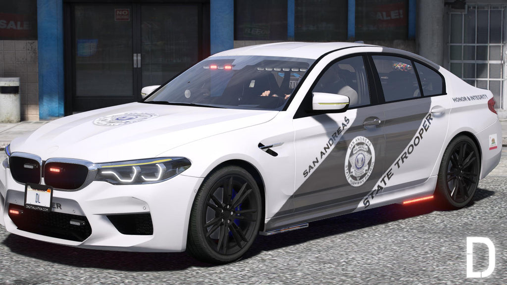 BMW M5 F90 2019 Police | Debadged | Template