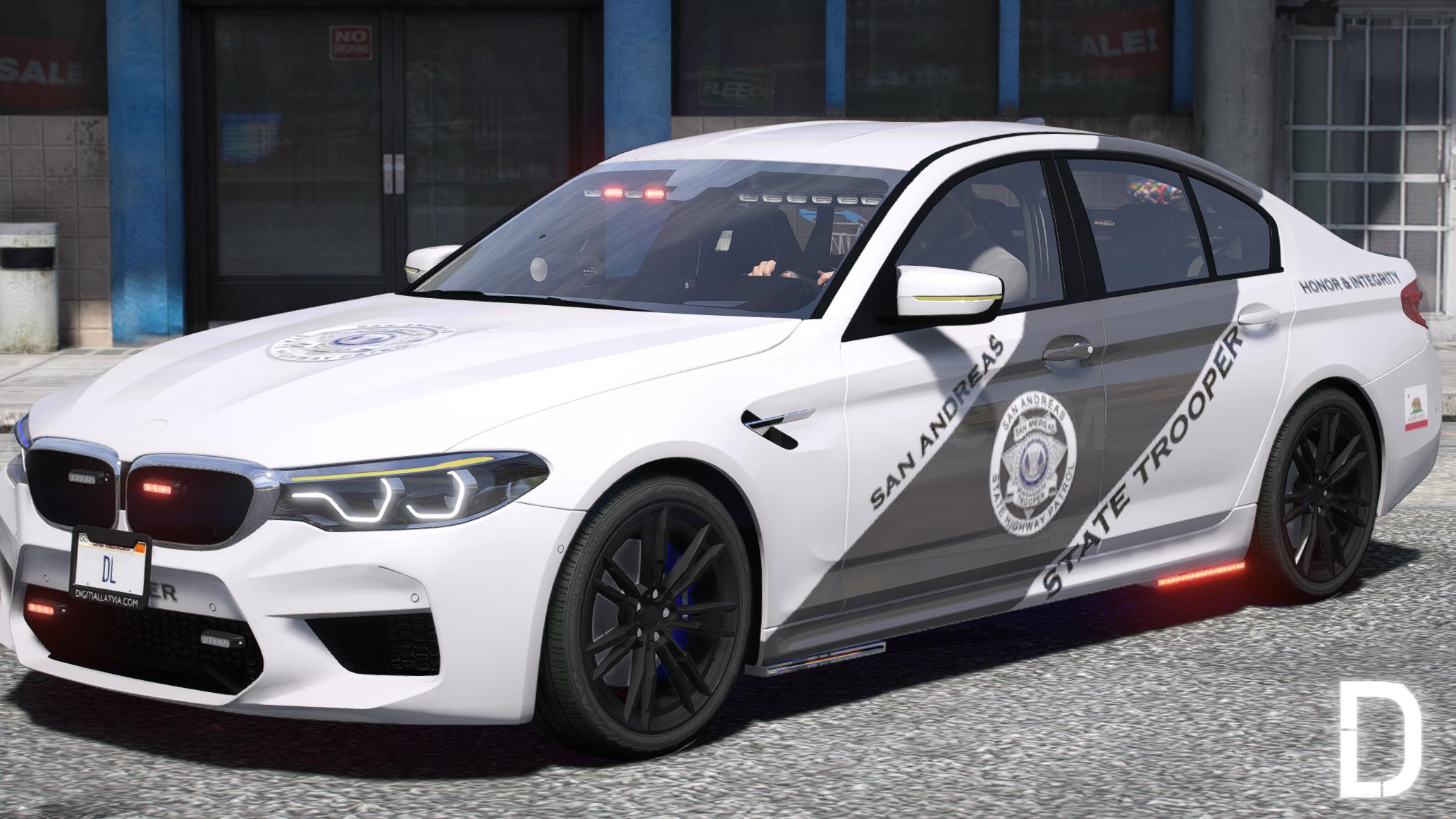 BMW M5 F90 2019 Police | Debadged | Template
