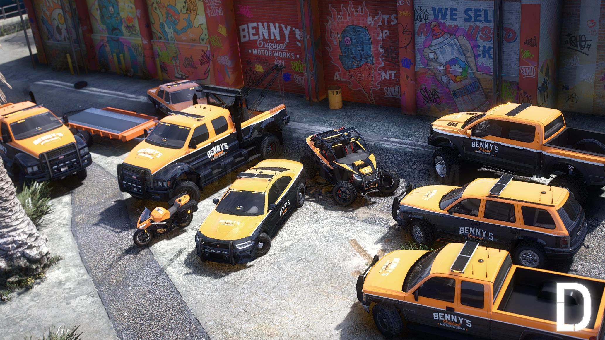 Benny's Mechanics Tow Vanilla Pack | 10 Vehicles | Templates