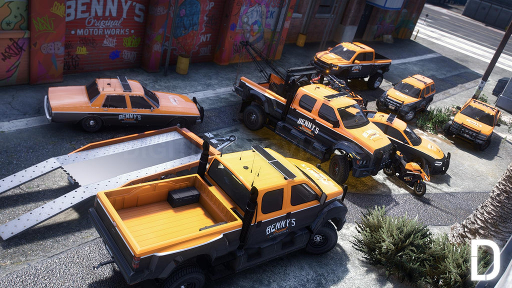 Benny's Mechanics Tow Vanilla Pack | 10 Vehicles | Templates