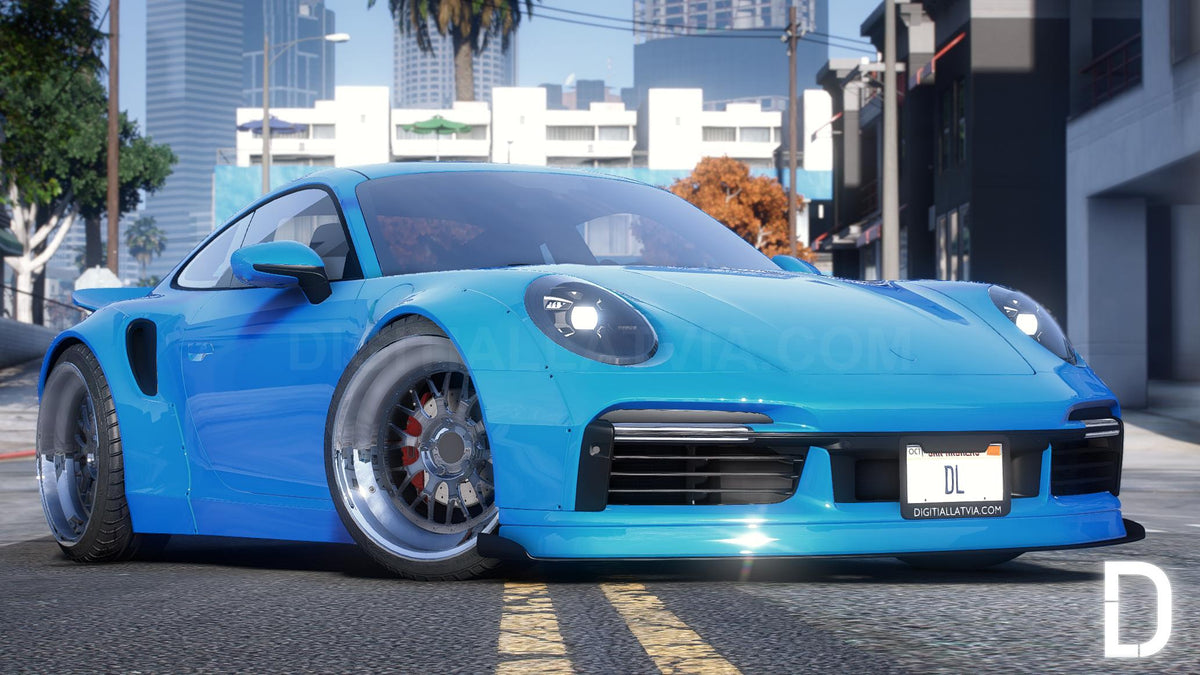 Porsche 911 (992) Turbo S Widebody Stanced | Debadged | Custom Sound | Template