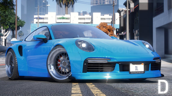 Porsche 911 (992) Turbo S Widebody Stanced | Debadged | Custom Sound | Template