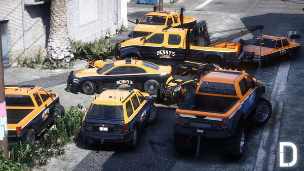 Benny's Mechanics Tow Vanilla Pack | 10 Vehicles | Templates