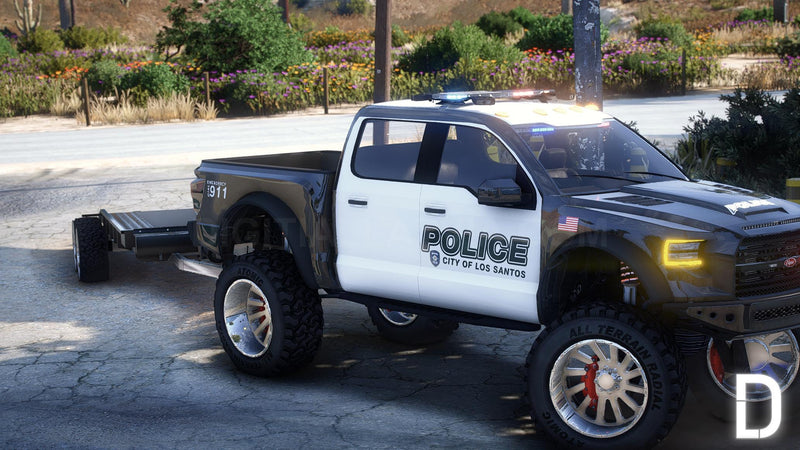Vapid Caracara 4x4 Police Lifted + Trailer | Template | Tuning | Custom Sound