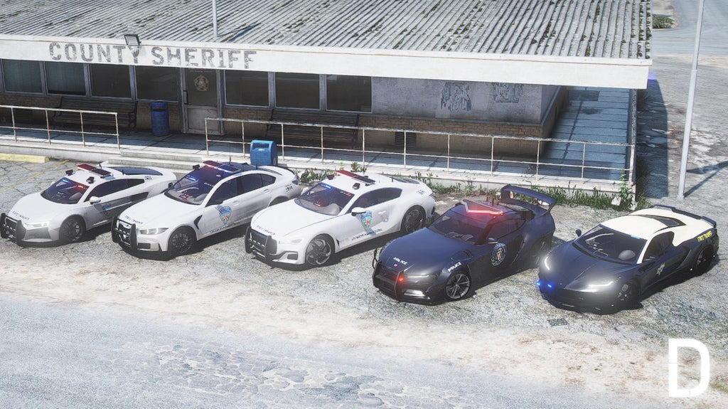 Highway Patrol Police Vanilla Car Pack | 5 Vehicles | Templates