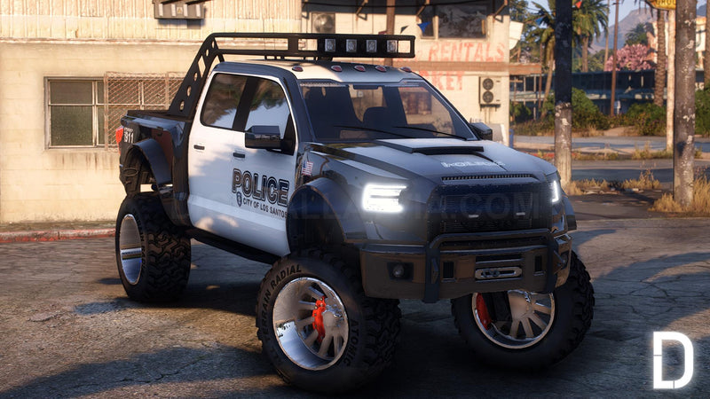 Vapid Caracara 4x4 Police Lifted + Trailer | Template | Tuning | Custom Sound