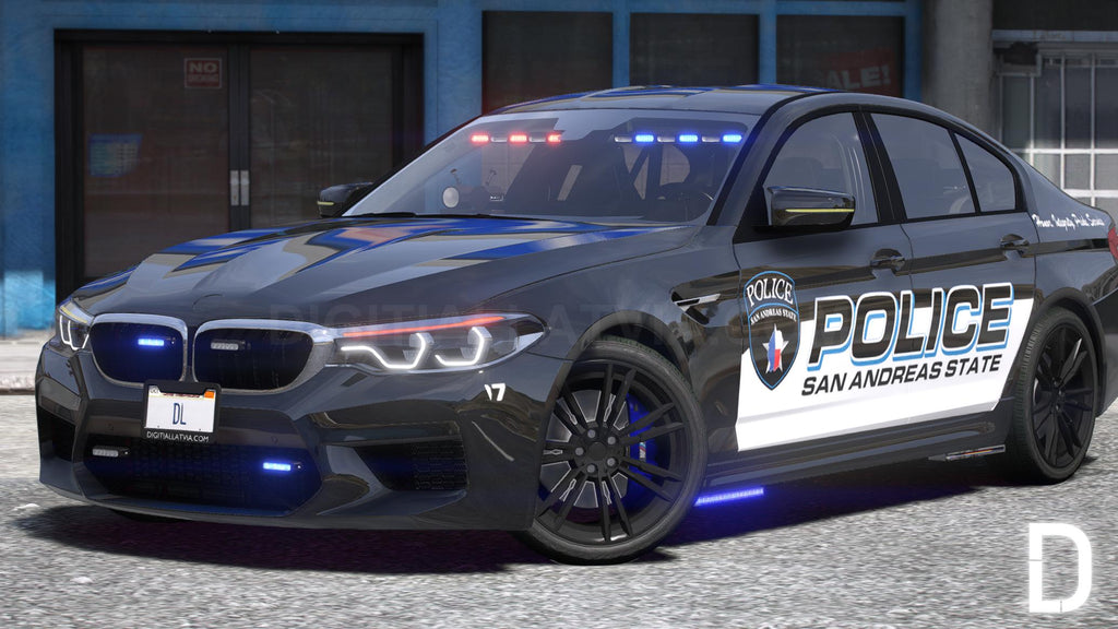 BMW M5 F90 2019 Police | Debadged | Template
