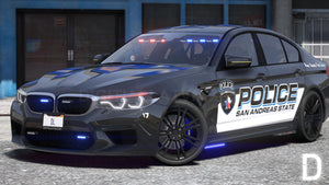 BMW M5 F90 2019 Police | Debadged | Template