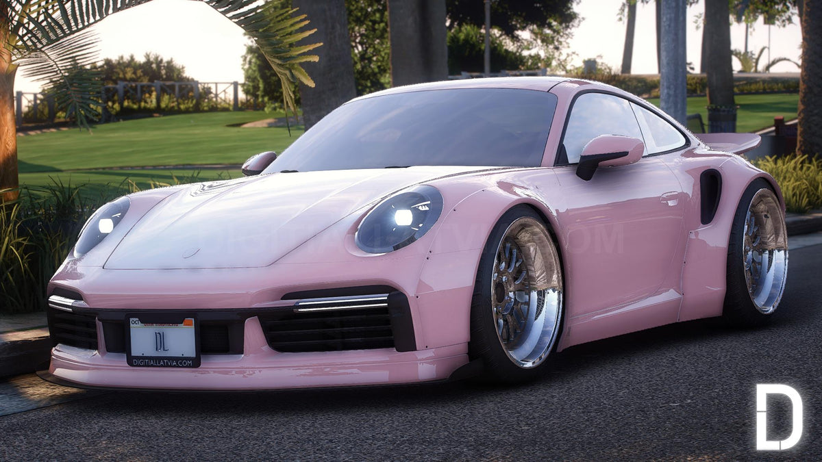 Porsche 911 (992) Turbo S Widebody Stanced | Debadged | Custom Sound | Template