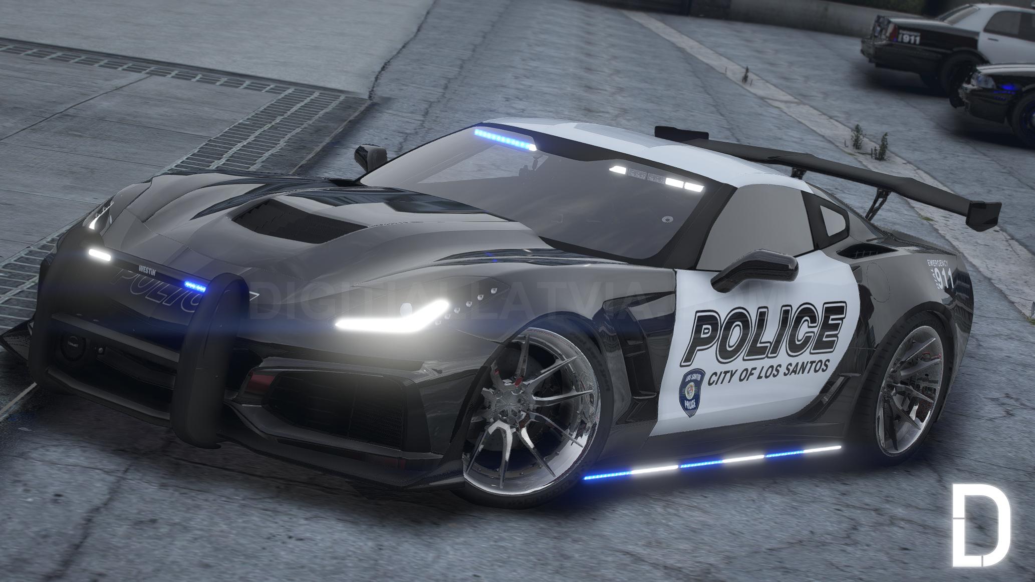 Chevrolet Corvette C7 Police | Debadged | Template
