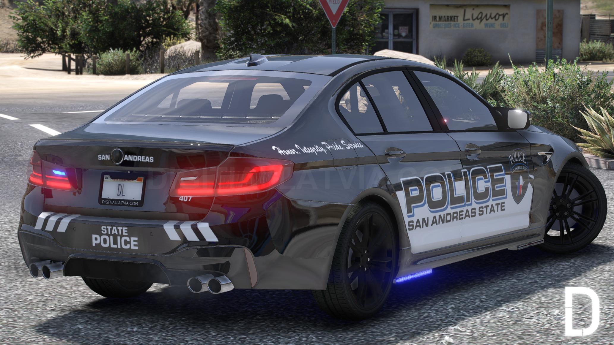 BMW M5 F90 2019 Police | Debadged | Template