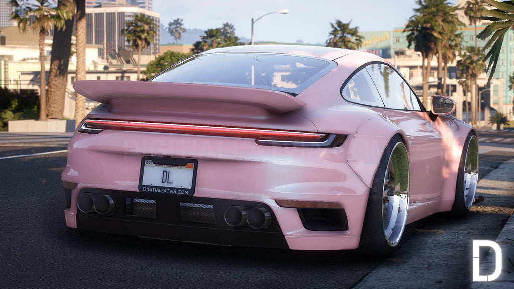 Porsche 911 (992) Turbo S Widebody Stanced | Debadged | Custom Sound | Template