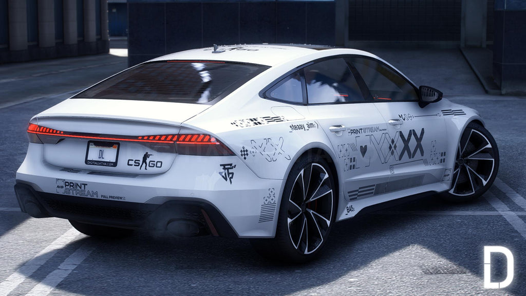 Audi RS7 2023 Printstream | Ohne Badges | Benutzerdefinierter Sound | Vorlage