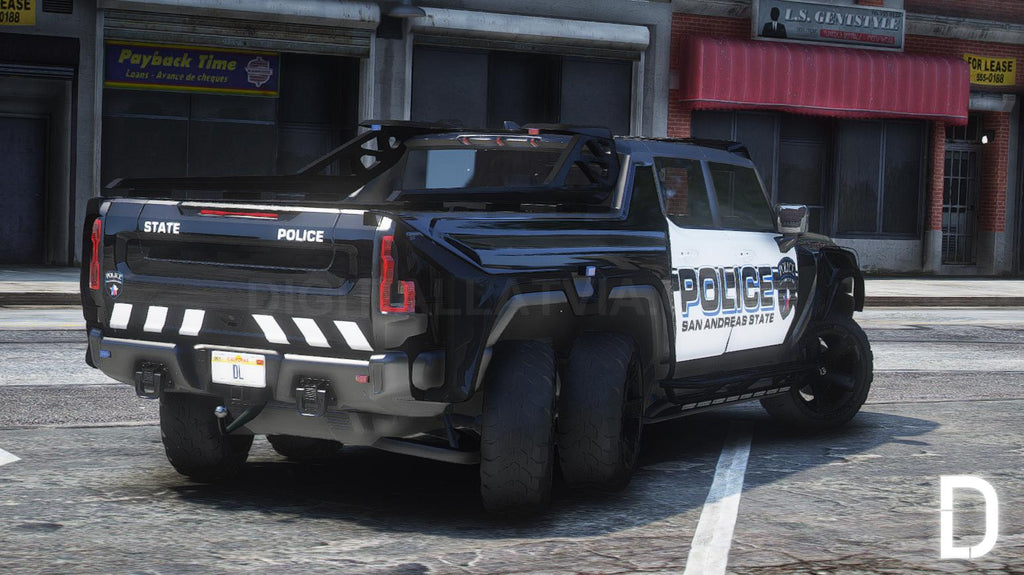 Hummer GMC EV 6x6 2022 Police | Debadged | Template