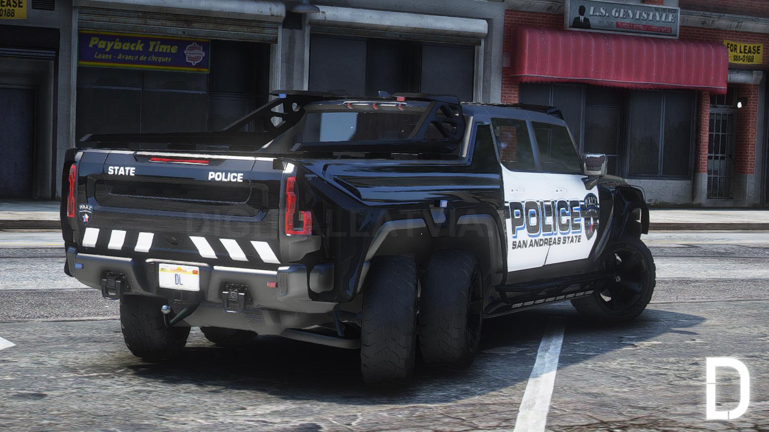 Hummer GMC EV 6x6 2022 Police | Debadged | Template