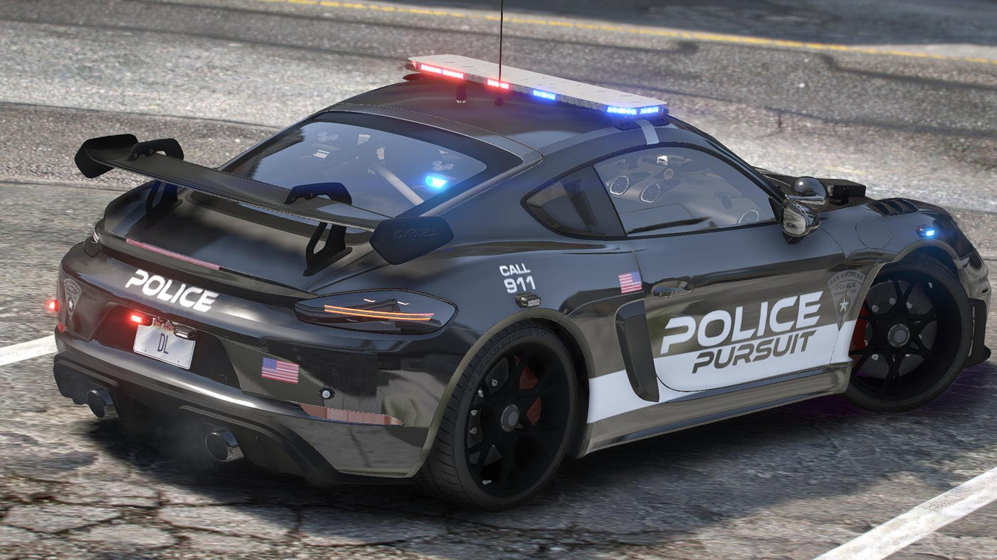 Porsche Cayman 718 GT4RS Police 2022 | Debadged | Template