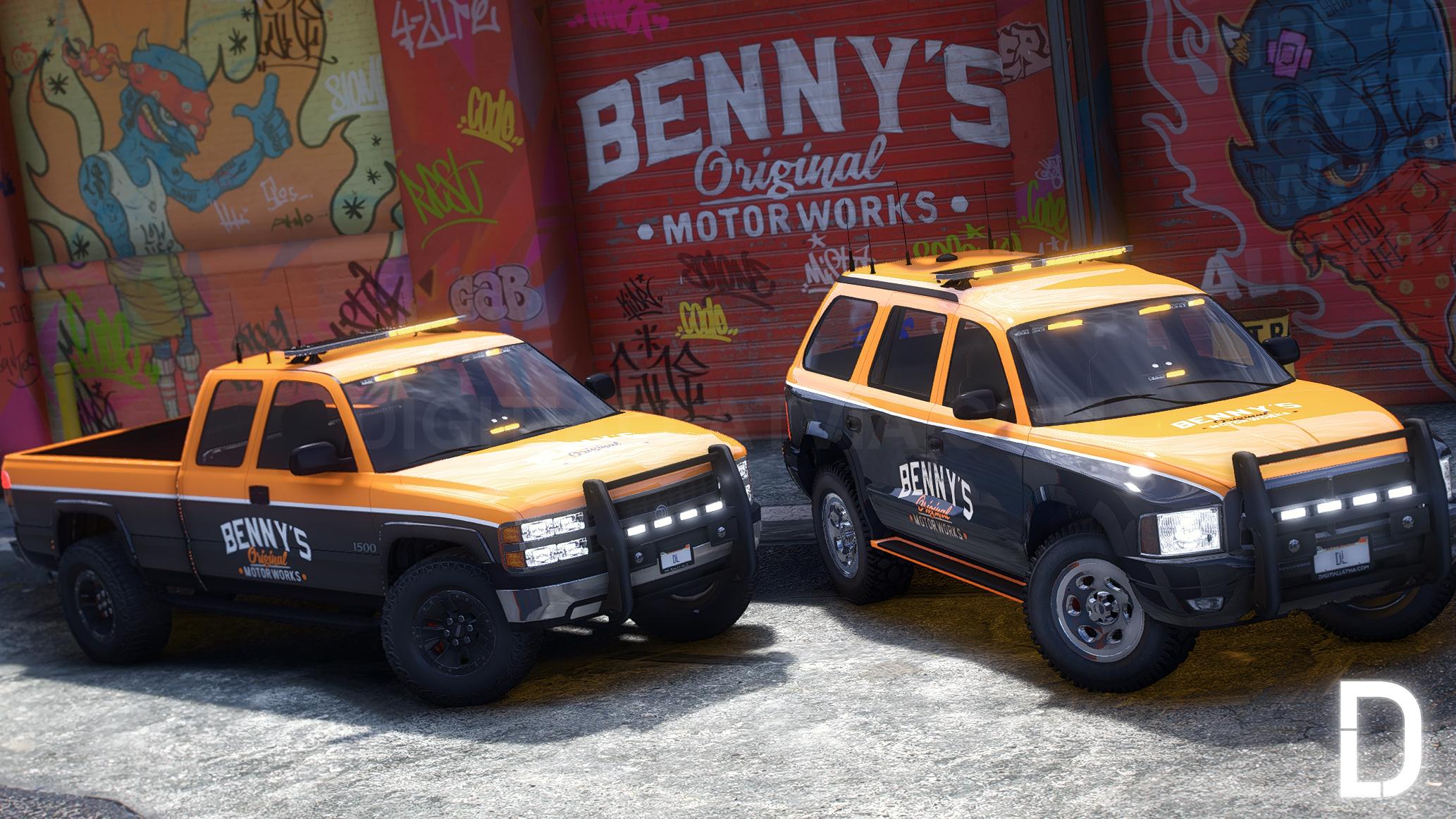 Benny's Mechanics Tow Vanilla Pack | 10 Vehicles | Templates