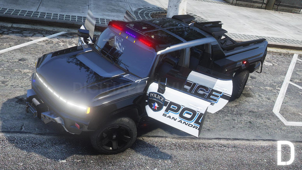 Hummer GMC EV 6x6 2022 Police | Debadged | Template