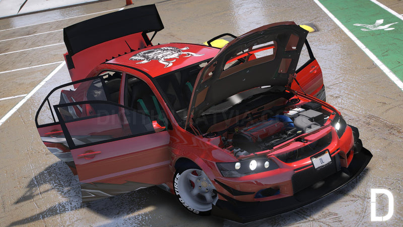 Mitsubishi Lancer Evolution IX Voltex | Embleme entfernt | Tuning | Vorlage | Individueller Sound
