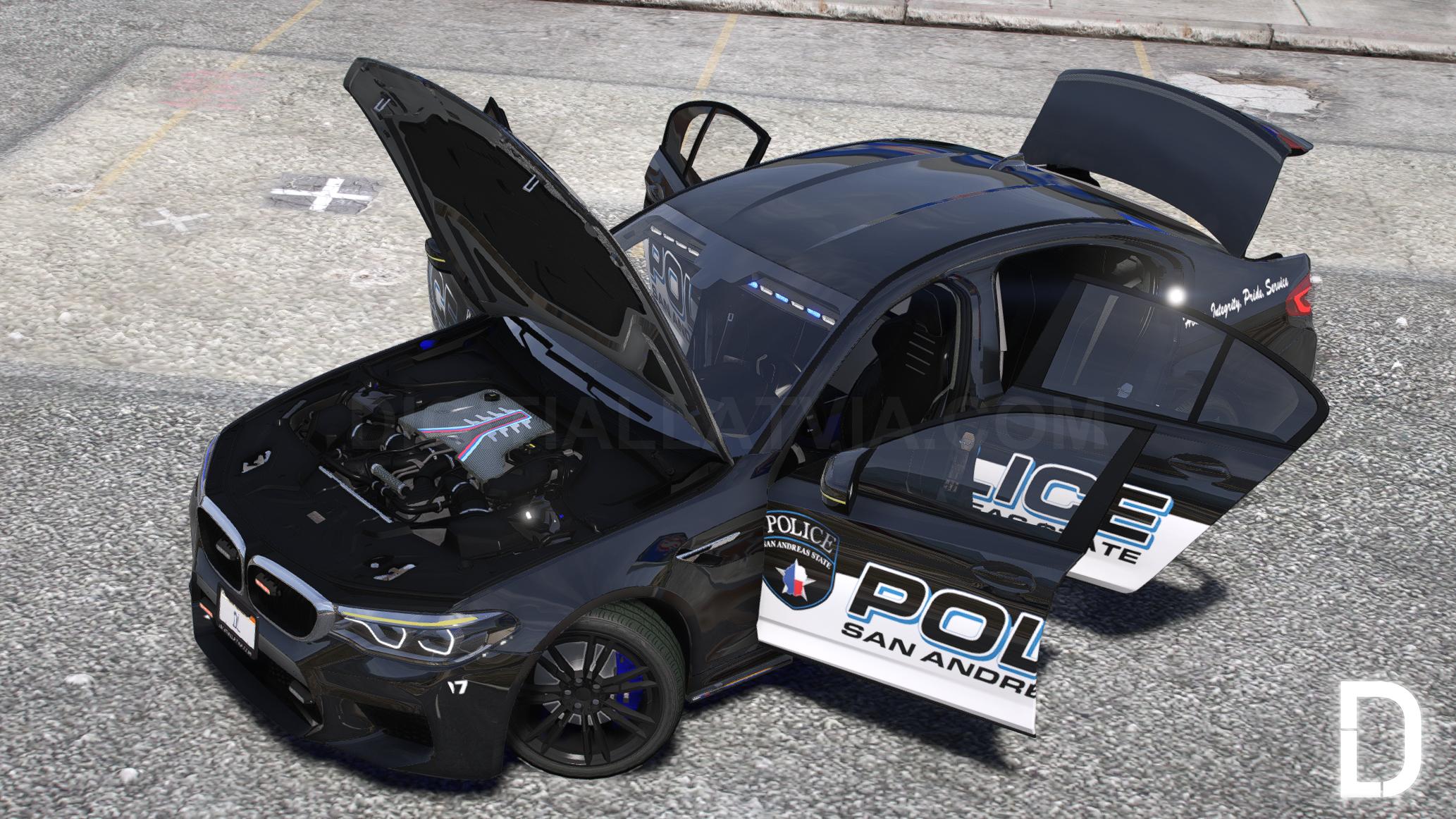 BMW M5 F90 2019 Police | Debadged | Template