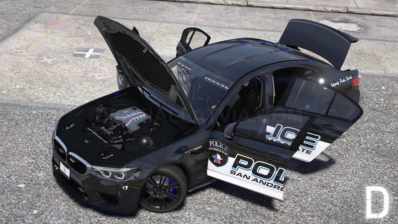 BMW M5 F90 2019 Police | Debadged | Template
