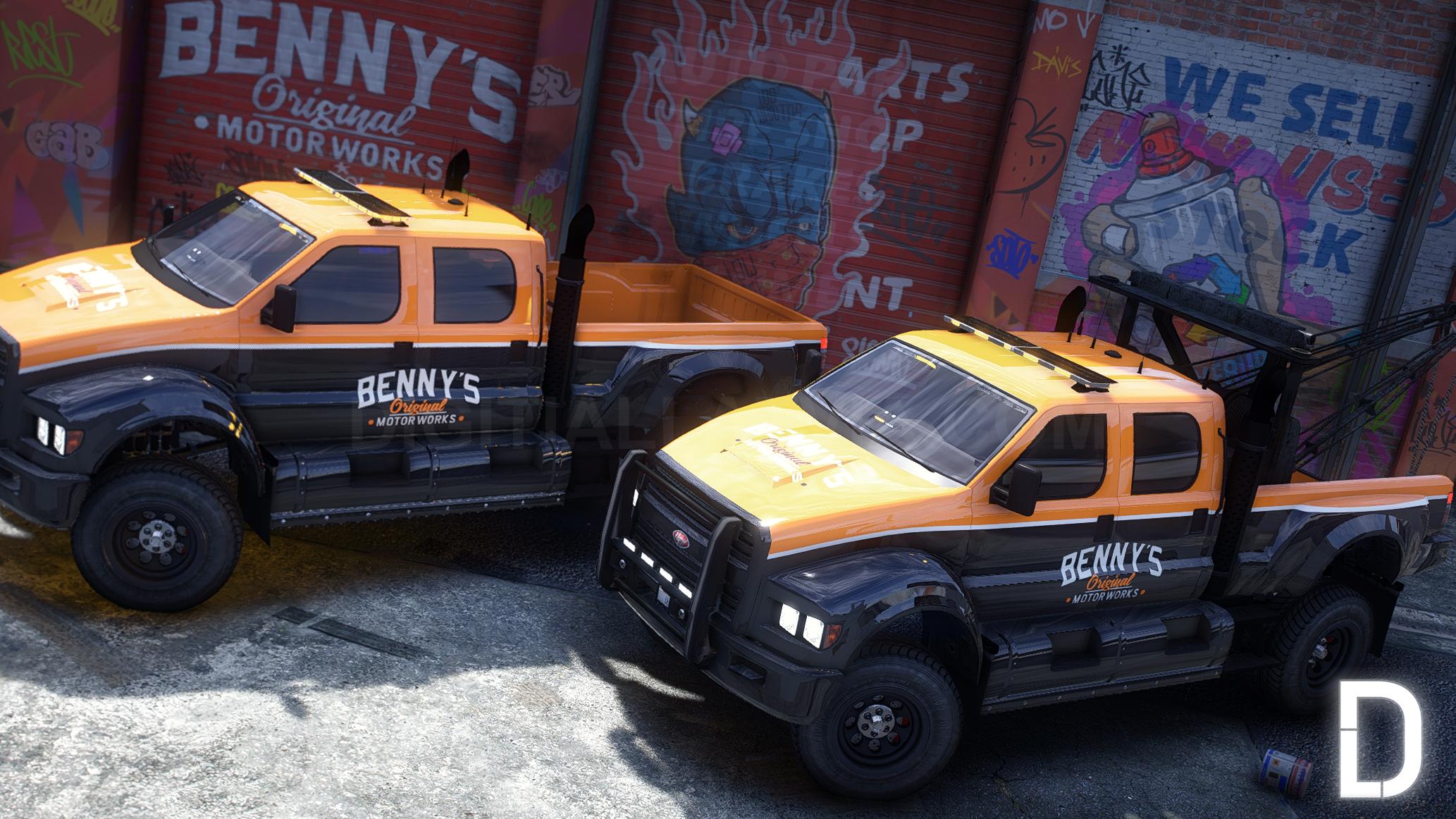 Benny's Mechanics Tow Vanilla Pack | 10 Vehicles | Templates