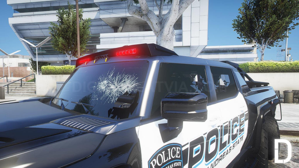 Hummer GMC EV 6x6 2022 Police | Debadged | Template