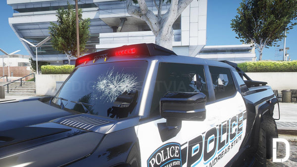 Hummer GMC EV 6x6 2022 Police | Debadged | Template