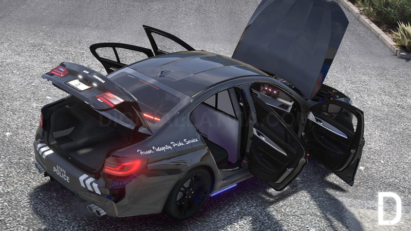 BMW M5 F90 2019 Police | Debadged | Template