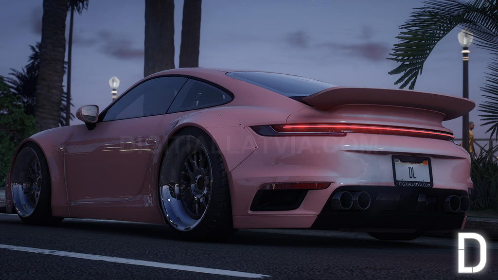 Porsche 911 (992) Turbo S Widebody Stanced | Debadged | Custom Sound | Template