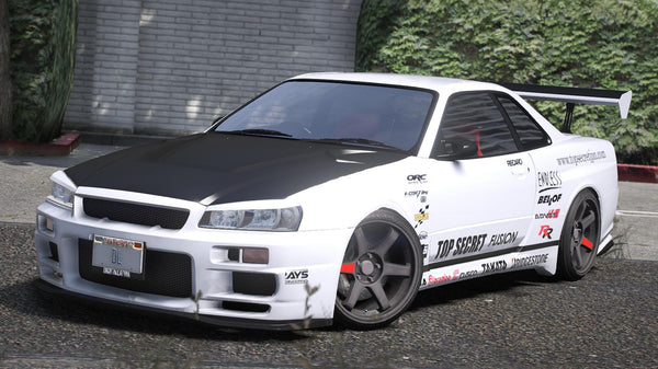 Nissan Skyline GTR R34 Rechtslenker | Embleme entfernt | Tuning | Vorlage