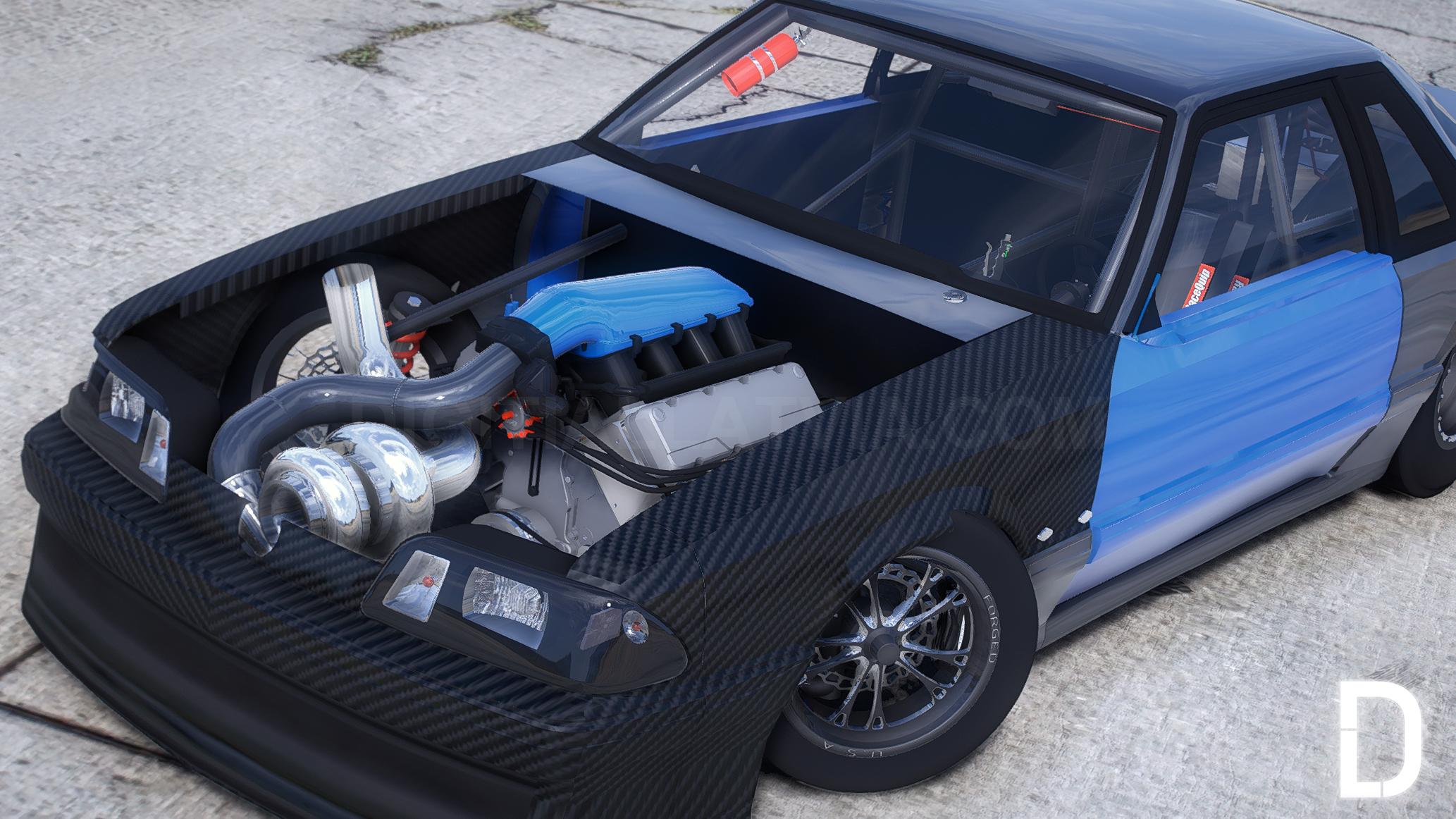 Ford Mustang Foxbody Drag 1993 600 MPH | Debadged