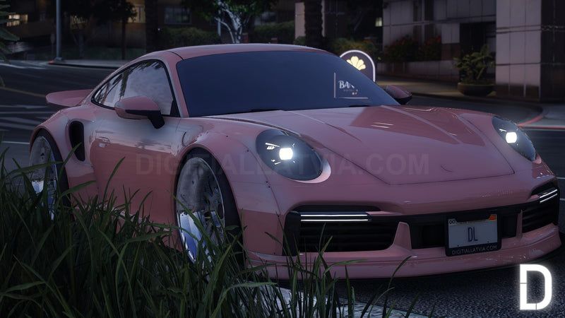 Porsche 911 (992) Turbo S Widebody Stanced | Debadged | Custom Sound | Template