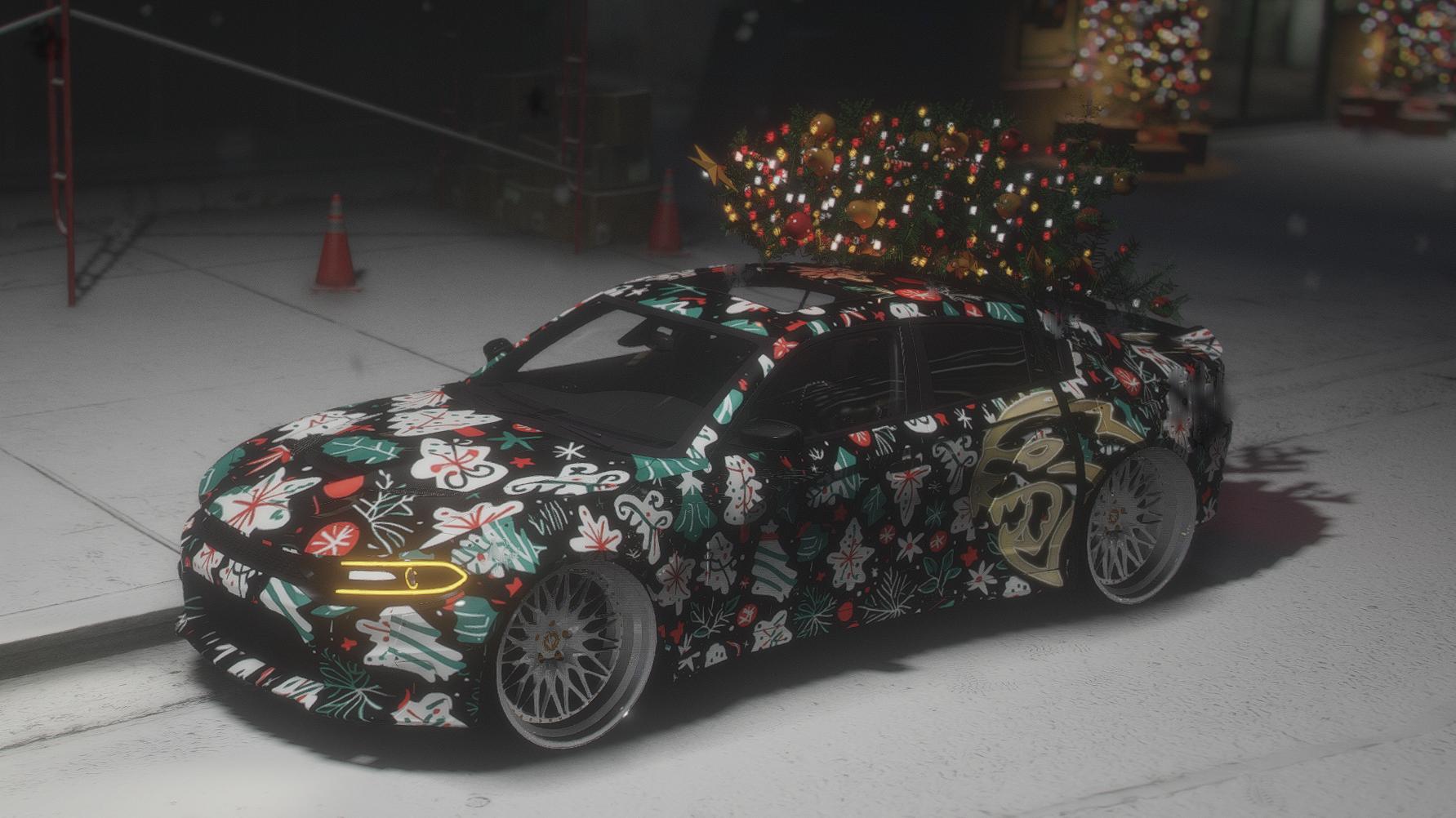 Dodge Charger Hellcat Christmas | Template | Debadged