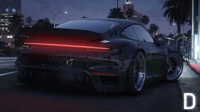 Porsche 911 (992) Turbo S Widebody Stanced | Debadged | Custom Sound | Template
