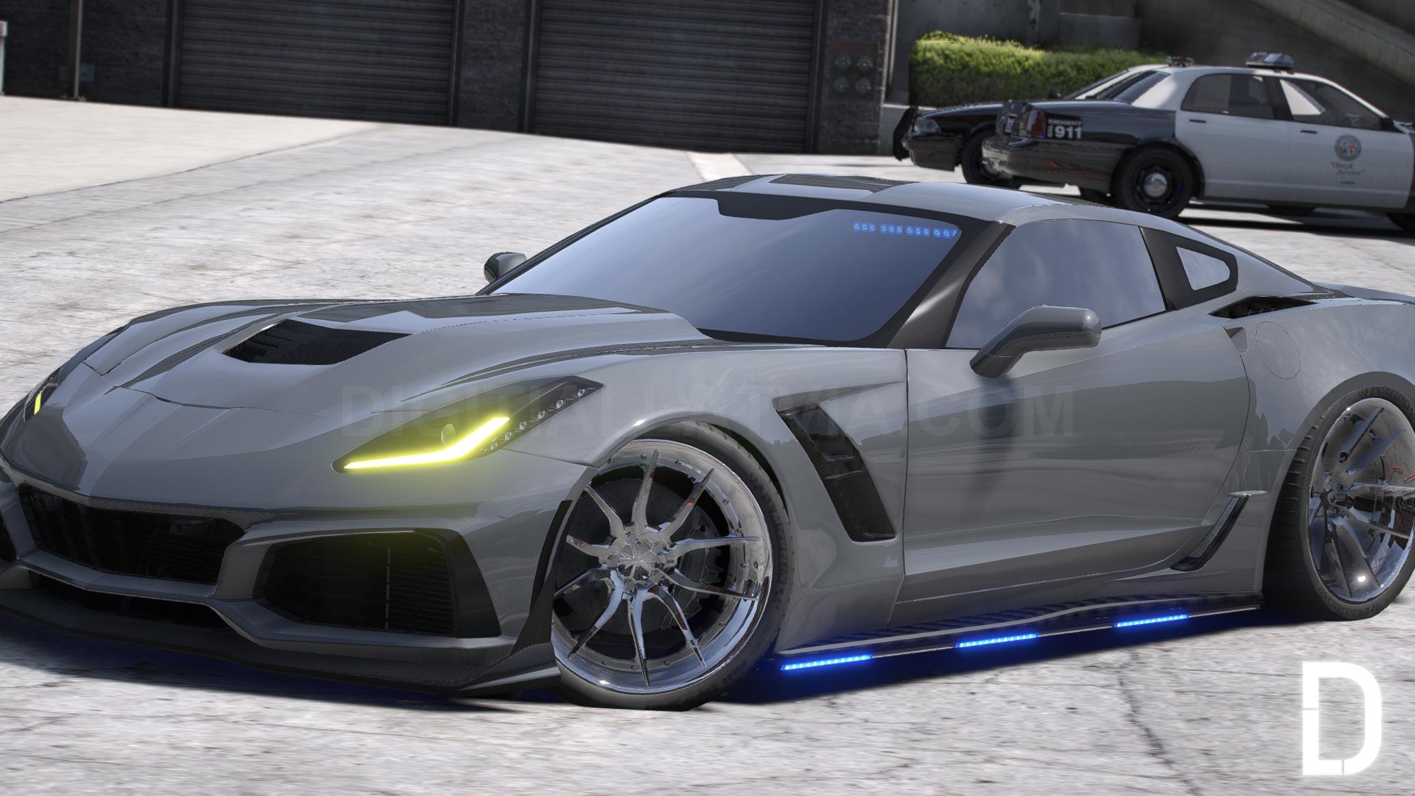 Chevrolet Corvette C7 Police | Debadged | Template