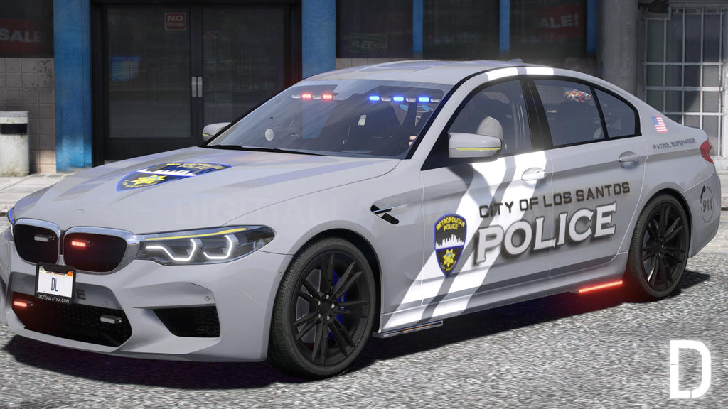BMW M5 F90 2019 Police | Debadged | Template