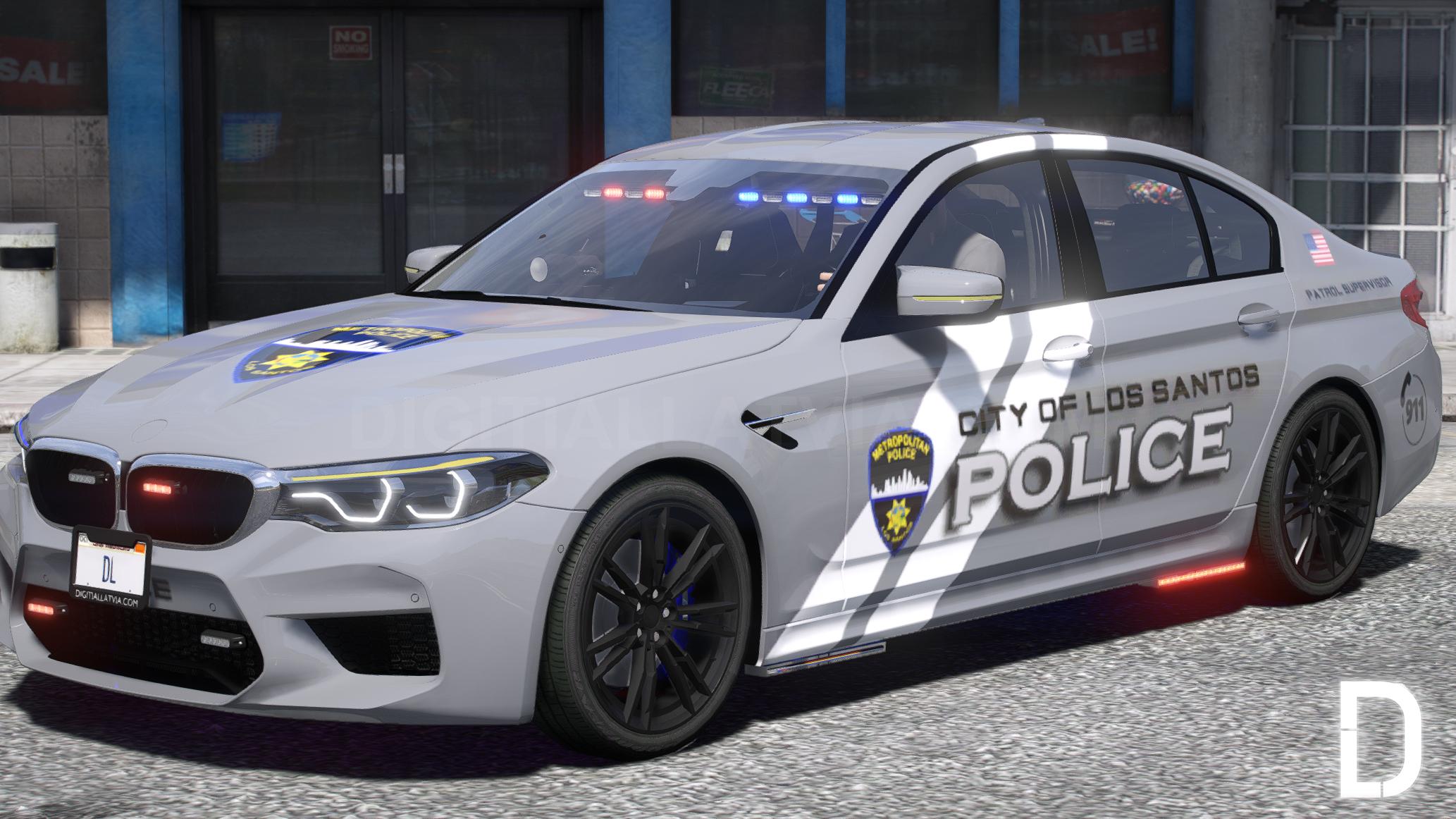 BMW M5 F90 2019 Police | Debadged | Template