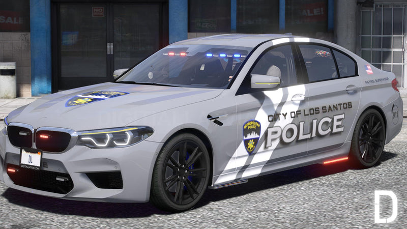 BMW M5 F90 2019 Police | Debadged | Template