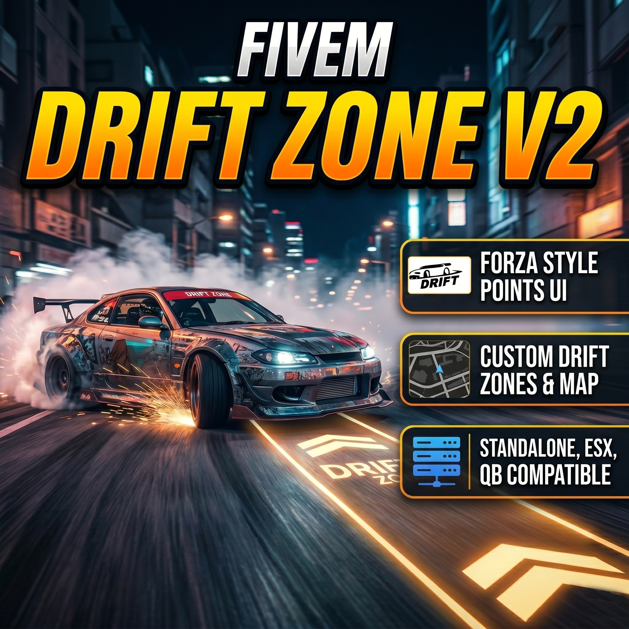 Drift Zone V2 Script [Standalone, ESX, QB]