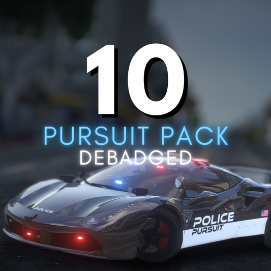 Debadged Police Pursuit Car Pack | 10 Vehicles | Templates