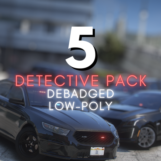 Debadged Detective Unmarked Car Pack | 5 Vehicles