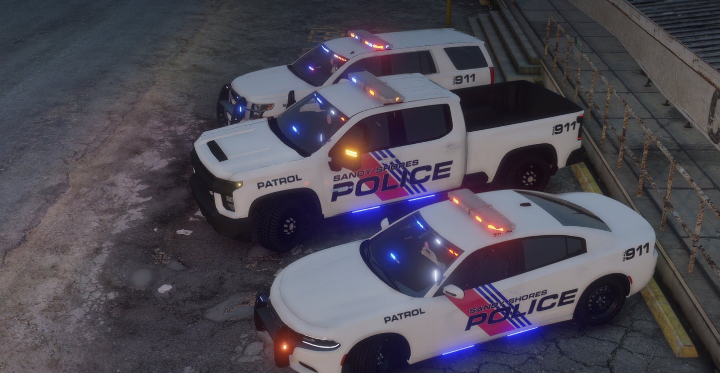 Sandy Shores Polizeiauto-Paket: 3 Autos | Optimiert!